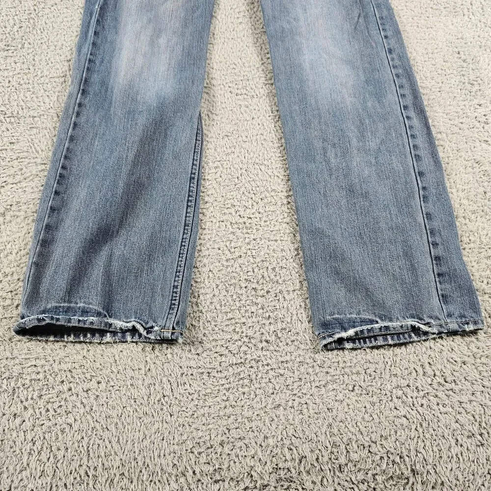 American Eagle Jeans Mens 30x28 Relaxed Straight Distressed Whiskering Faded